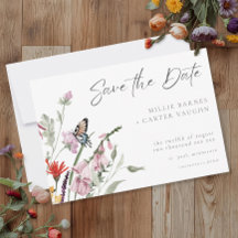 Boda moderna de mariposa de flor silvestre de acua