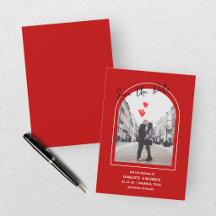 Boda moderna de San Valentín en rojo y blanco