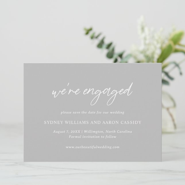 Reserva La Fecha Boda moderna de Sydney Gray (Anverso de pie)