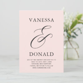 Reserva La Fecha Boda moderna de Vanessa Blush rosa