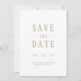 Reserva La Fecha Boda Moderna Elegante Oro Blanco