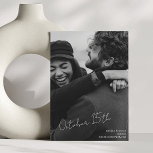 Reserva La Fecha Boda Moderna Estética en Blanco y Negro