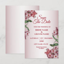 Boda moderna floral verde hojas rosa rojo
