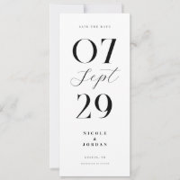Boda Moderna Simple Chic en Blanco y Negro