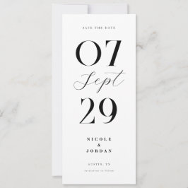 Reserva La Fecha Boda Moderna Simple Chic en Blanco y Negro