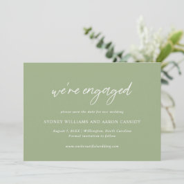 Reserva La Fecha Boda moderna verde Sage Sydney