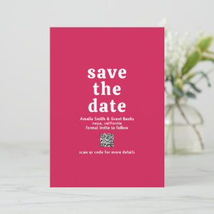 Reserva La Fecha Boda moderno Amelia Magenta