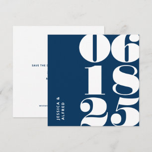 Reserva La Fecha Boda moderno audaz Pussian Blue Big Date