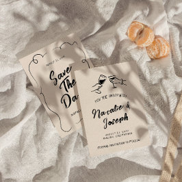 Reserva La Fecha Boda moderno con escrúpulos escritos de mano vinta