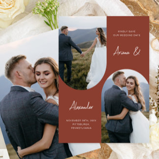 Reserva La Fecha Boda moderno de Arco fotográfico de Terracota