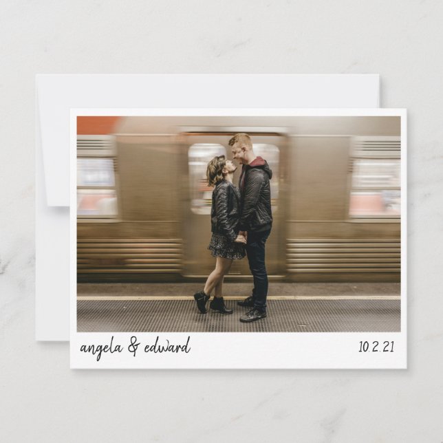 Reserva La Fecha Boda moderno de escritura a mano de escritura Mini (Anverso)