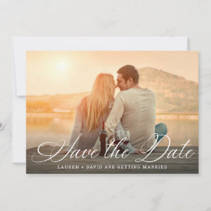 Reserva La Fecha Boda moderno de escritura blanca elegante fotográf