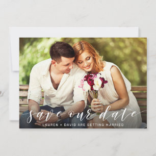 Reserva La Fecha Boda moderno de escritura blanca elegante fotográf