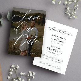 Reserva La Fecha Boda moderno de escritura caligráfica elegante fot