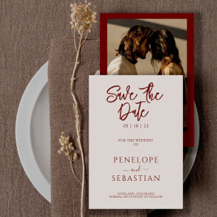 Reserva La Fecha Boda moderno de fotografía de Rust Terracotta mini