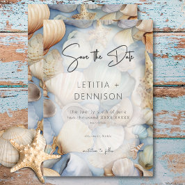 Reserva La Fecha Boda moderno de la escena de las casetas de mar tr