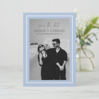 Boda moderno de la fotografía de borde negrita azu