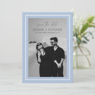 Reserva La Fecha Boda moderno de la fotografía de borde negrita azu