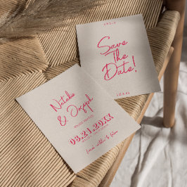 Reserva La Fecha Boda moderno de moda rosa brillante rosa brillante