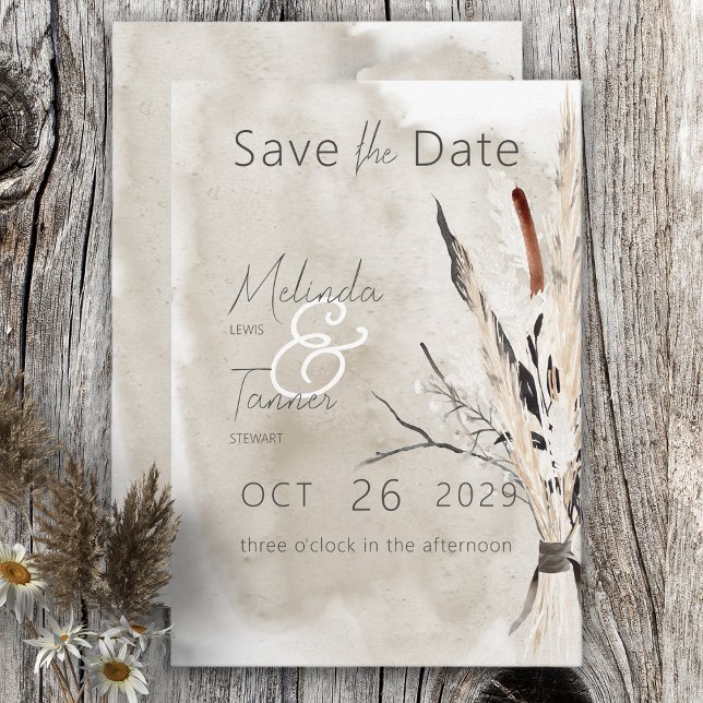 Reserva La Fecha Boda moderno de Rustic Boho Bouquet (Subido por el creador)