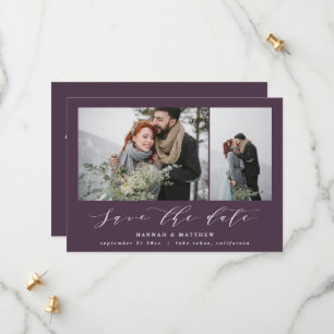 Reserva La Fecha Boda moderno elegante de la foto de texto del guió
