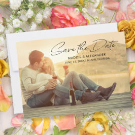 Reserva La Fecha Boda moderno manuscrito Guardar foto de fecha