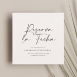 Reserva La Fecha Boda moderno Reserva la noche negro crema<br><div class="desc">Moderna y elegante tipografía boda atrevido Reserva la tarjeta. Con una tipografía moderna y elegante y un diseño de rayas hacia atrás. Los colores se pueden personalizar.</div>