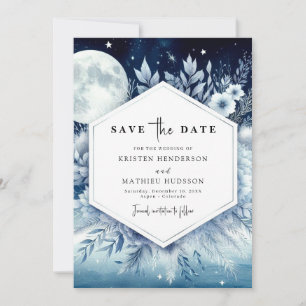 Reserva La Fecha Boda moderno y sencillo iluminado por luna