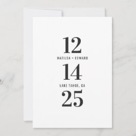 Reserva La Fecha Boda monocromo moderno, gráfico, tipográfico