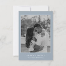 Boda Monograma azul polvoriento formal