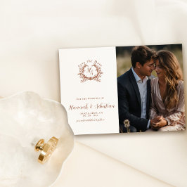 Reserva La Fecha Boda Monograma Escudo Foto