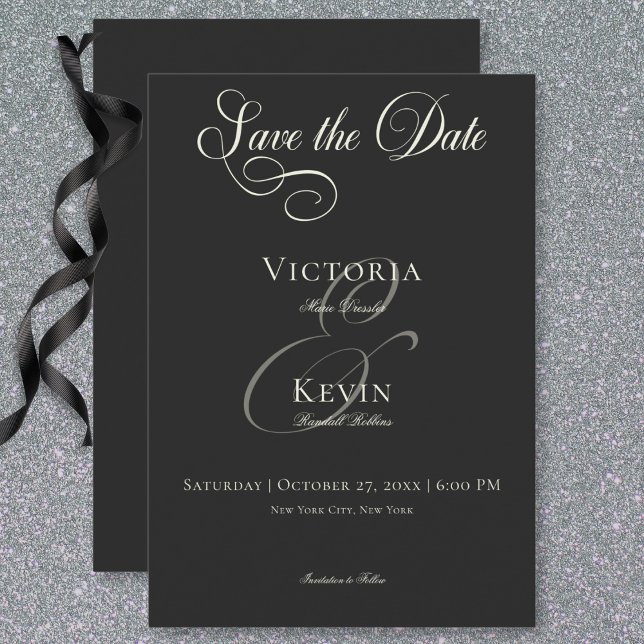 Reserva La Fecha Boda Moody Victoriano oscuro Luna y Sol (Dark Moody Victorian Moon & Sun Wedding Save The Date Card)