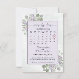 Reserva La Fecha Boda morado del calendario de lavanda de eucalipto