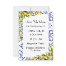 Boda Mosaico Azul Limón Mediterráneo Moderno