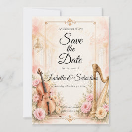 Reserva La Fecha Boda Musical Elegante Boda