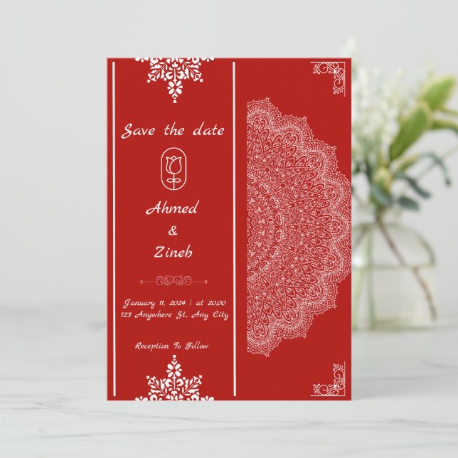 Reserva La Fecha Boda musulmana guardar la fecha (Anverso de pie)