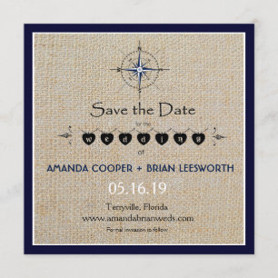 Reserva La Fecha Boda Nautical Compass/Marina Beach Wedding Save Th