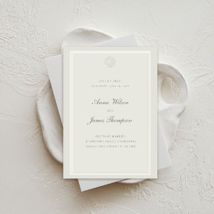 Reserva La Fecha Boda Nautical Seashell Classic Formal Ecru