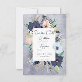 Reserva La Fecha Boda Náutico De Playa Rustica Floral