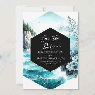 Reserva La Fecha Boda Náutico Personalizado elegante