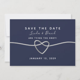 Reserva La Fecha Boda Navy Blue Script