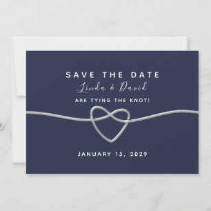Reserva La Fecha Boda Navy Blue Script