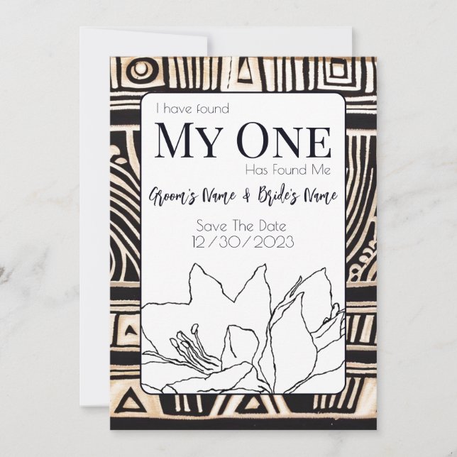 Reserva La Fecha Boda negro (Anverso)