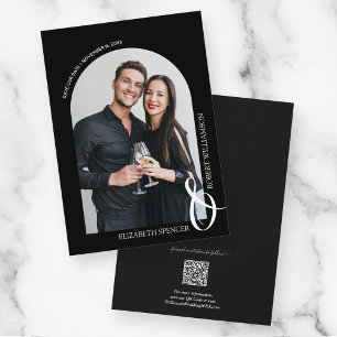 Reserva La Fecha Boda negro de código QR de foto