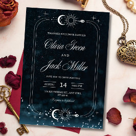 Reserva La Fecha Boda Nocturna Elegante Galaxia Celestial