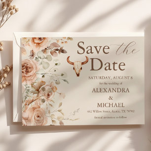 Reserva La Fecha Boda Occidental Boho Floral Save The Date