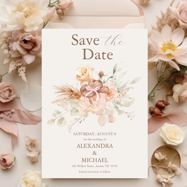 Reserva La Fecha Boda Occidental Floral Boho (Subido por el creador)