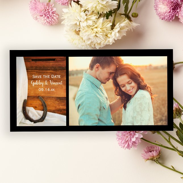 Reserva La Fecha Boda occidental herradura y satina salvan la fecha (Subido por el creador)