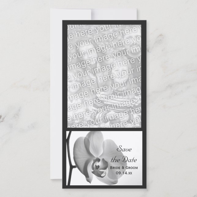 Reserva La Fecha Boda Orquídea Blanca Guardar la Fecha (Anverso)
