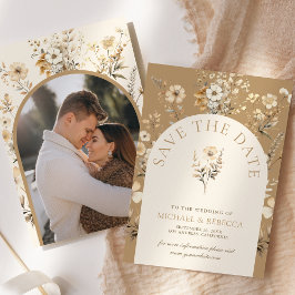 Reserva La Fecha Boda Otoño Bohemio de Flor Silvestre Fotografía
